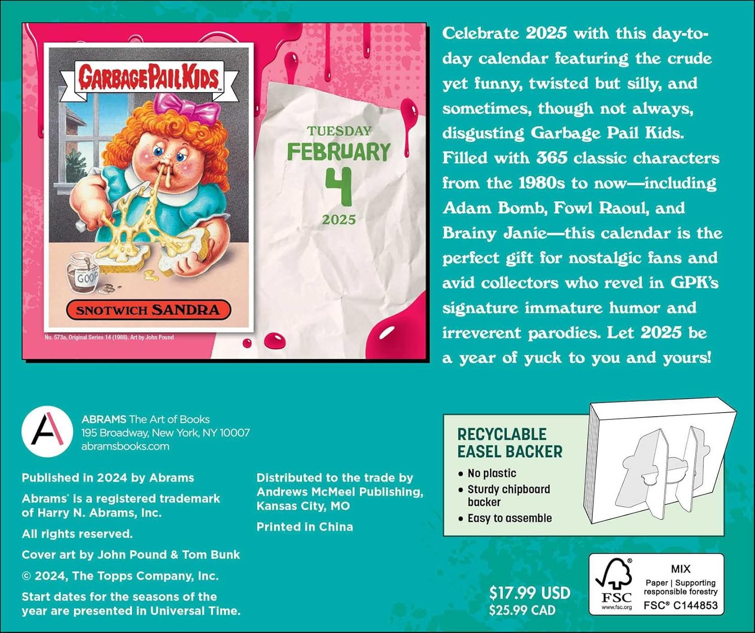 Garbage Pail Kids 2025 Day-to-Day Calendar
