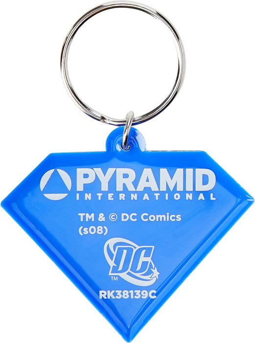 Pyramid International Superman-Shield Rubber Keychain, Metal, Blue, Red and Yellow