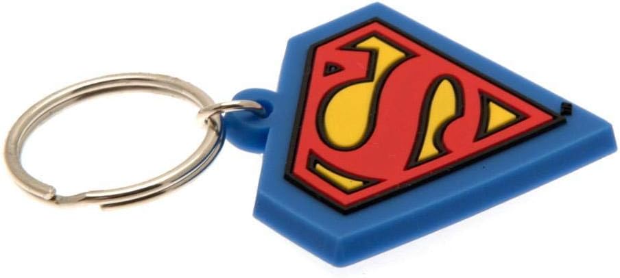 Pyramid International Superman-Shield Rubber Keychain, Metal, Blue, Red and Yellow