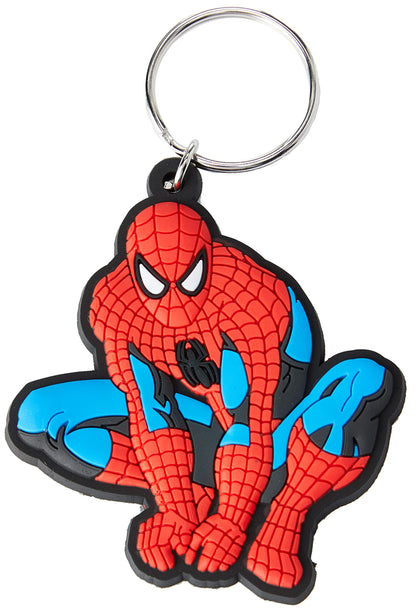 Marvel RK38201C Comics 'Spiderman Crouch' Rubber Keychain, Multicoloured, 40 x 40 cm