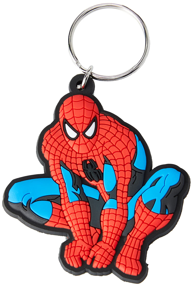 Marvel RK38201C Comics 'Spiderman Crouch' Rubber Keychain, Multicoloured, 40 x 40 cm