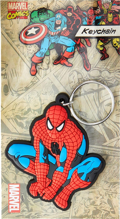 Marvel RK38201C Comics 'Spiderman Crouch' Rubber Keychain, Multicoloured, 40 x 40 cm
