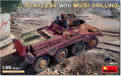 Mini Art 40014 1:35 Dt. Sd.Kfz.234 m. MG151 Drilling - getrouwe replica, modelbouw, plastic bouwpakket, knutselen, hobby, lijmen, modelbouwset, monteren