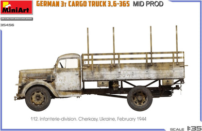 Mini Art 35456 1:35 Dt. 3t Cargo Truck 3,6-36S Mit.Pro. - getrouwe replica, modelbouw, plastic bouwpakket, knutselen, hobby, lijmen, modelbouwset, monteren