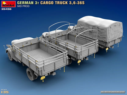 Mini Art 35456 1:35 Dt. 3t Cargo Truck 3,6-36S Mit.Pro. - getrouwe replica, modelbouw, plastic bouwpakket, knutselen, hobby, lijmen, modelbouwset, monteren