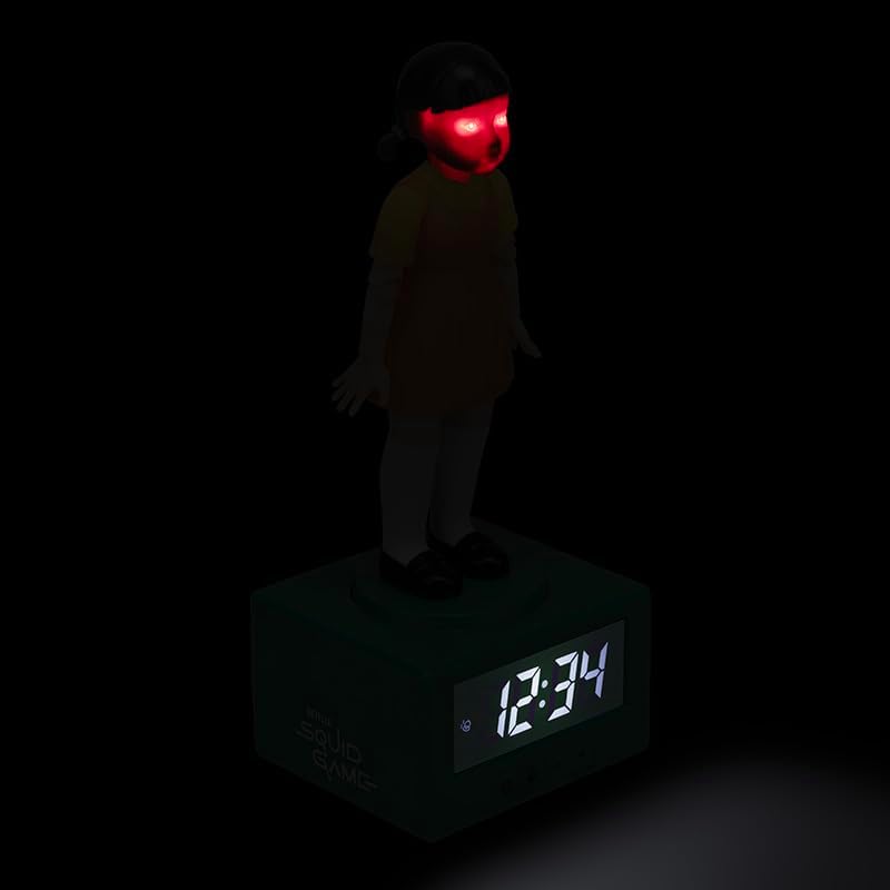 Squid Game Doll Alarm Clock - Officially Netflix Licensed Light, Kids Bedroom Accessories & Decor | Paladone