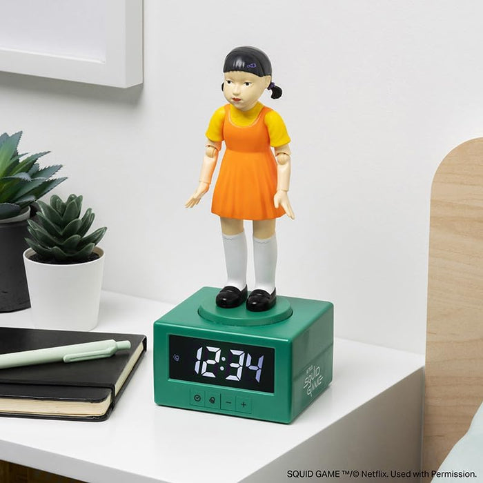 Squid Game Doll Alarm Clock - Officially Netflix Licensed Light, Kids Bedroom Accessories & Decor | Paladone