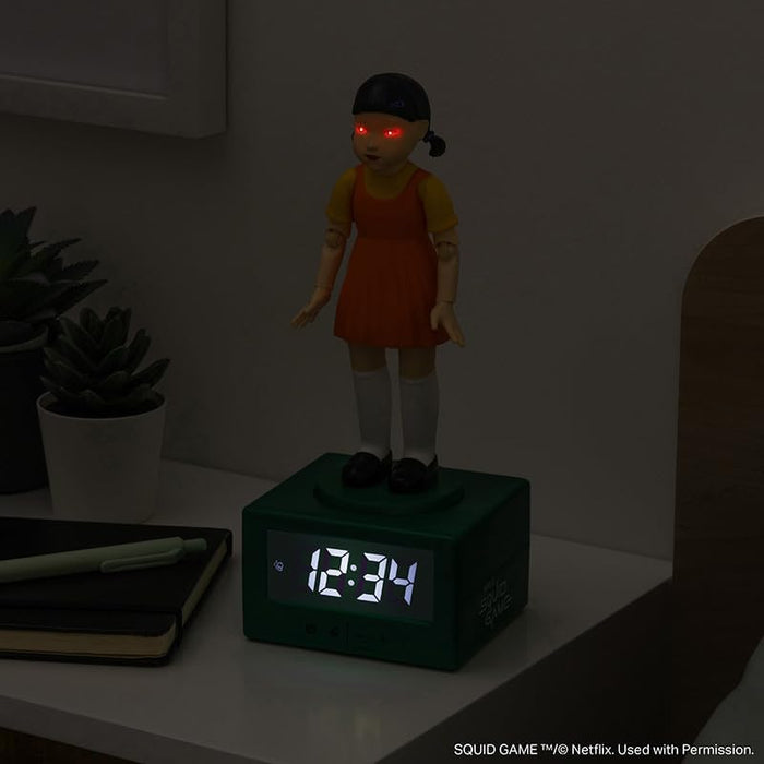 Squid Game Doll Alarm Clock - Officially Netflix Licensed Light, Kids Bedroom Accessories & Decor | Paladone