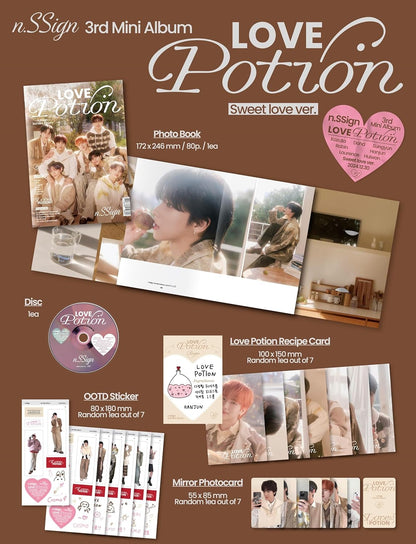 Love Potion - incl. 80pg Photobook, Love Potion Recipe Card, OOTD Sticker, Mirror Photocard, 2 Photocard, Unit Photocard, Message Polaroid + Poster