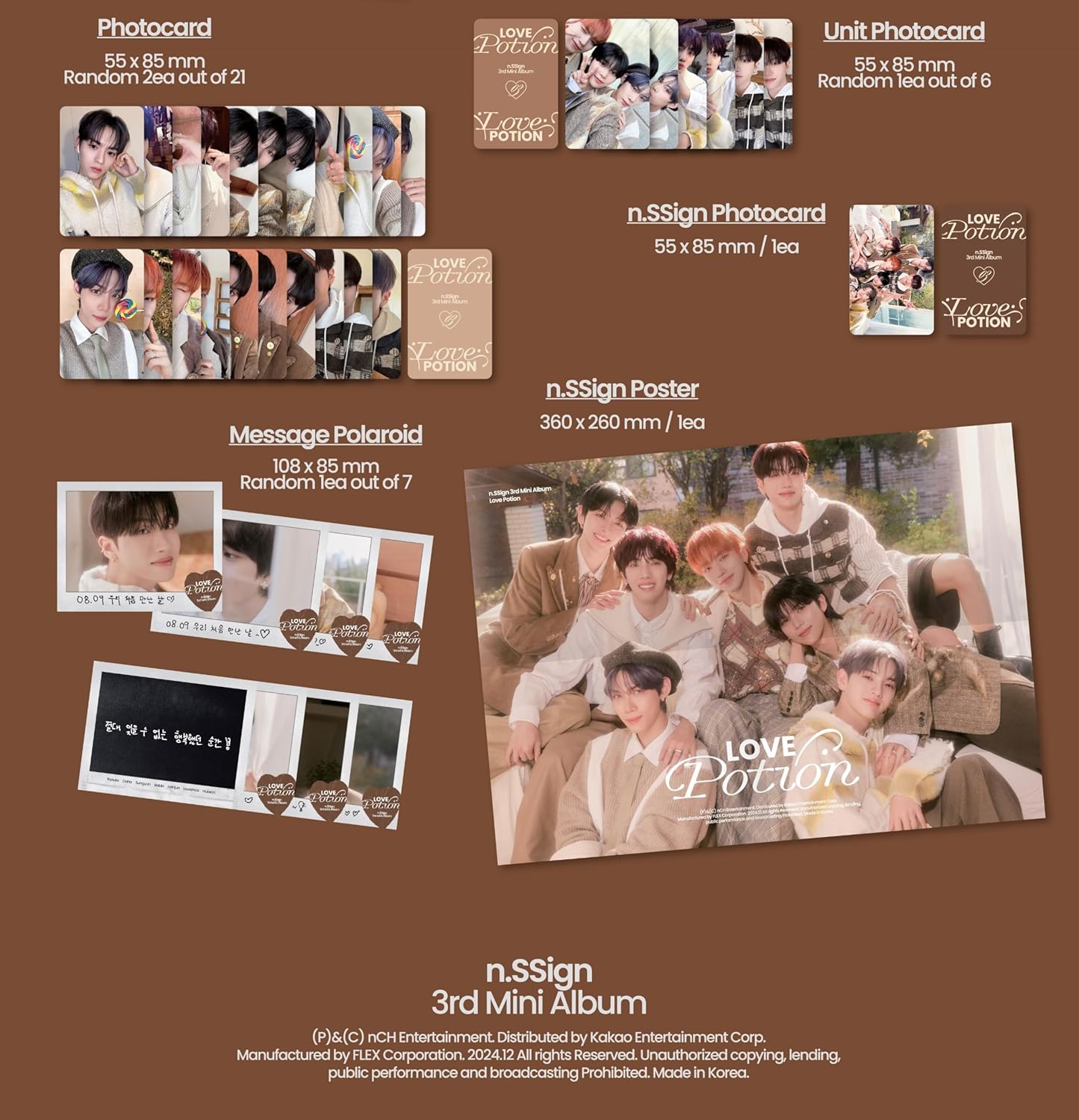 Love Potion - incl. 80pg Photobook, Love Potion Recipe Card, OOTD Sticker, Mirror Photocard, 2 Photocard, Unit Photocard, Message Polaroid + Poster