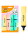 BIC Marking Flat Higlighter Pastel Highlighters Set of 4, 4 Pastel Colours (Yellow, Blue, Pink, Green), Water-Based, Quick Dry Ink