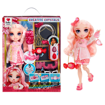 Rainbow High Creative Crystals Bella - Pink 28 cm Fashion Doll with Crystal Accessory Make It Kit, Ring for You, DIY, Crafts, Resin Play, Ideal Present for Kids Age 8+, NOT EDIBLE