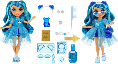 Rainbow High Creative Crystals Skyler - Blue 28 cm Fashion Doll with Crystal Accessory Make It Kit, Ring for You, DIY, Crafts, Resin Play, Ideal Present for Kids Age 8+, NOT EDIBLE
