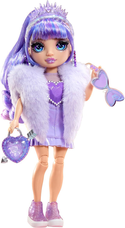 Rainbow High Creative Crystals Violet - Purple 28 cm Fashion Doll with Crystal Accessory Make It Kit, Ring for You, DIY, Crafts, Resin Play, Ideal Present for Kids Ages 8+, NOT EDIBLE