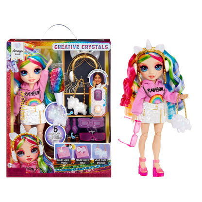 Rainbow High Creative Crystals Amaya - Rainbow 28 cm Fashion Doll with Crystal Accessory Make It Kit, Ring for You, DIY, Crafts, Resin Play, Ideal Present for Kids Ages 8+, NOT EDIBLE