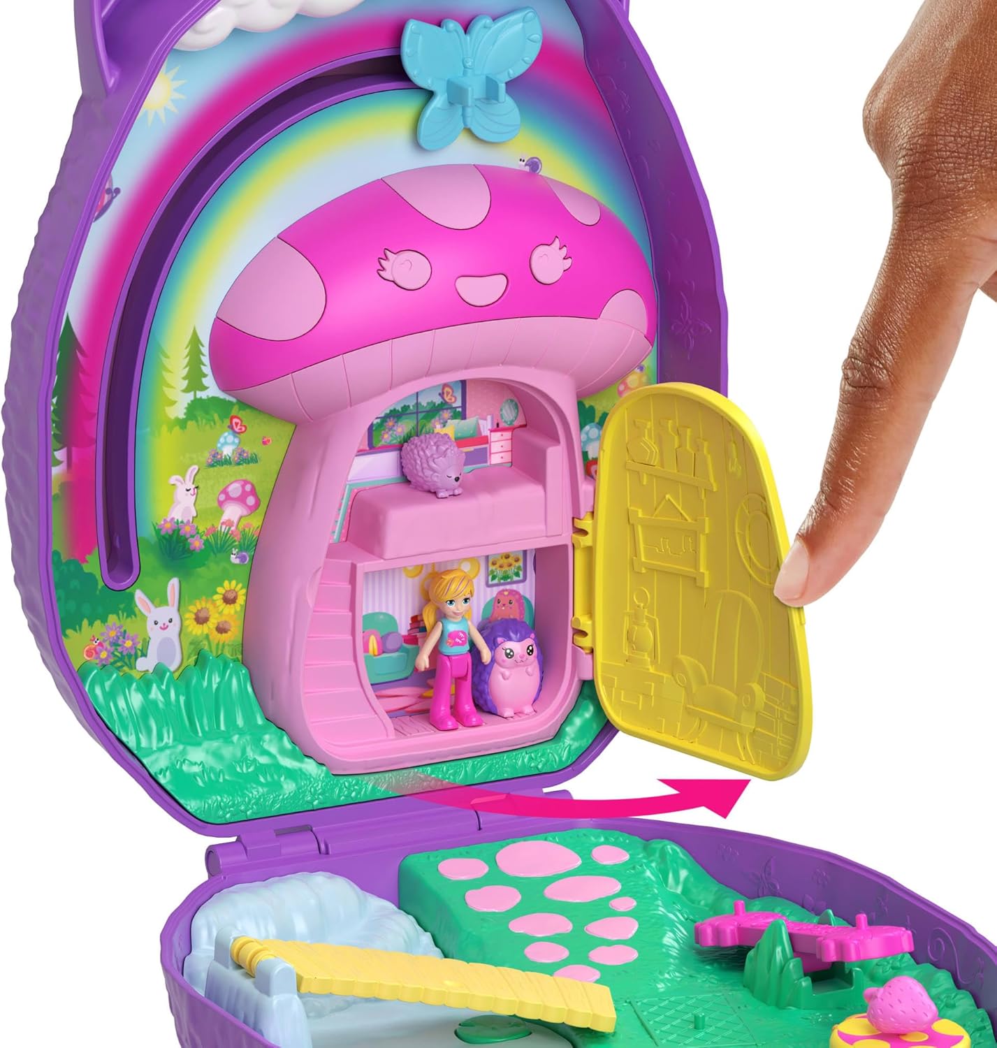 Mattel Polly Pocket: Tiny Worlds Big Surprises! - Hedgehog Mom & Baby Playset (Jbj91)