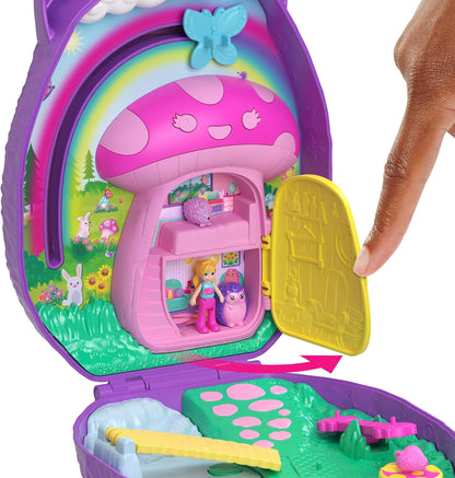 Mattel Polly Pocket: Tiny Worlds Big Surprises! - Hedgehog Mom & Baby Playset (Jbj91)