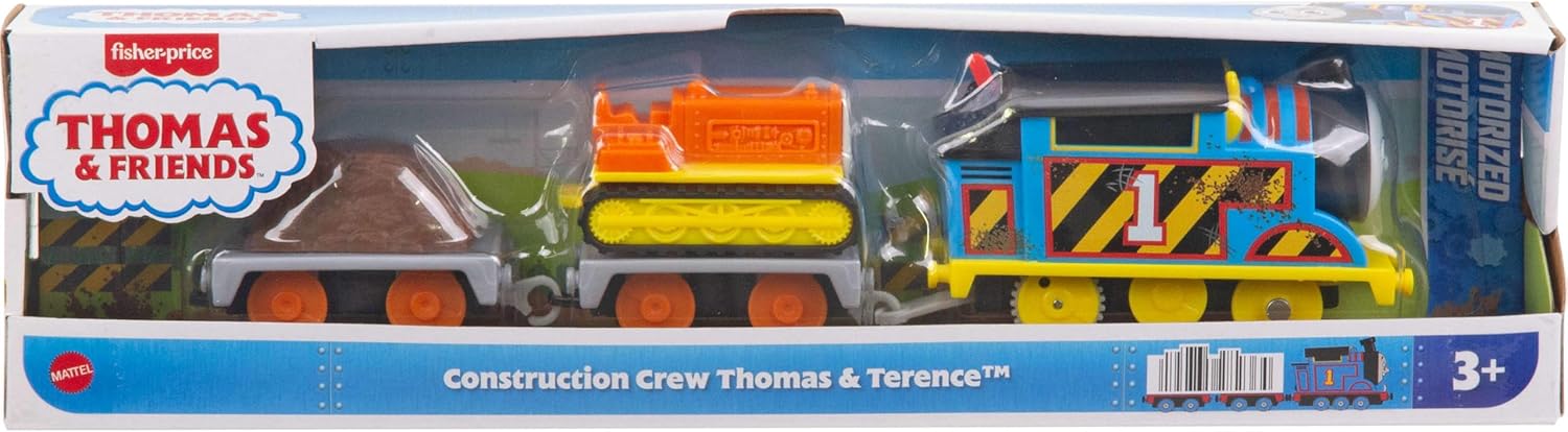Thomas & Friends Motorized Toy Train Construction Crew Thomas & Terence The Tractor for Preschool Pretend Play Ages 3+ Years