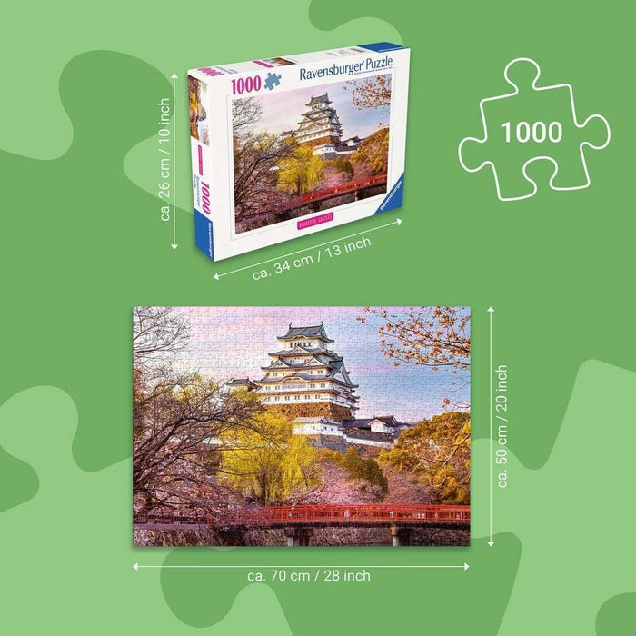 Ravensburger - Jigsaw Puzzle 1000 Pieces Beautiful Castles Himeji Japan | Puzzle 1000 Pieces Landscapes with a Size of 70 x 50 cm | Gift for Adults and Children from 14 Years and Over