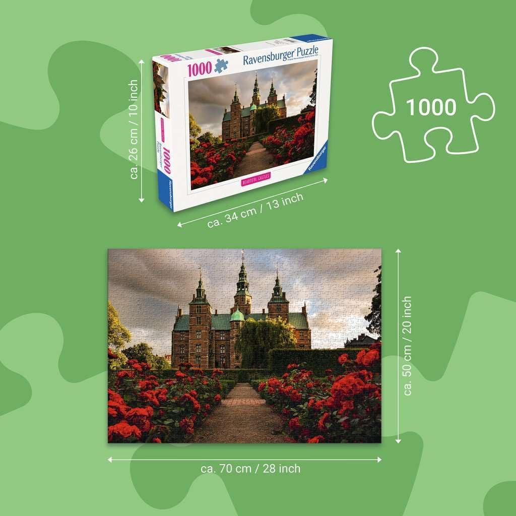 1000 Teile Puzzle - Schloss Rosenborg, Dänemark: Beautiful Castles