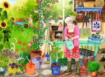 Ravensburger Puzzle 12001362 - Gartenarbeit - 100 Teile Garten-Puzzle für ältere Menschen und Senioren, mit größeren, griffigen Puzzleteilen, großer Bildvorlage und mit Stabiler Unterlage zum Puzzeln