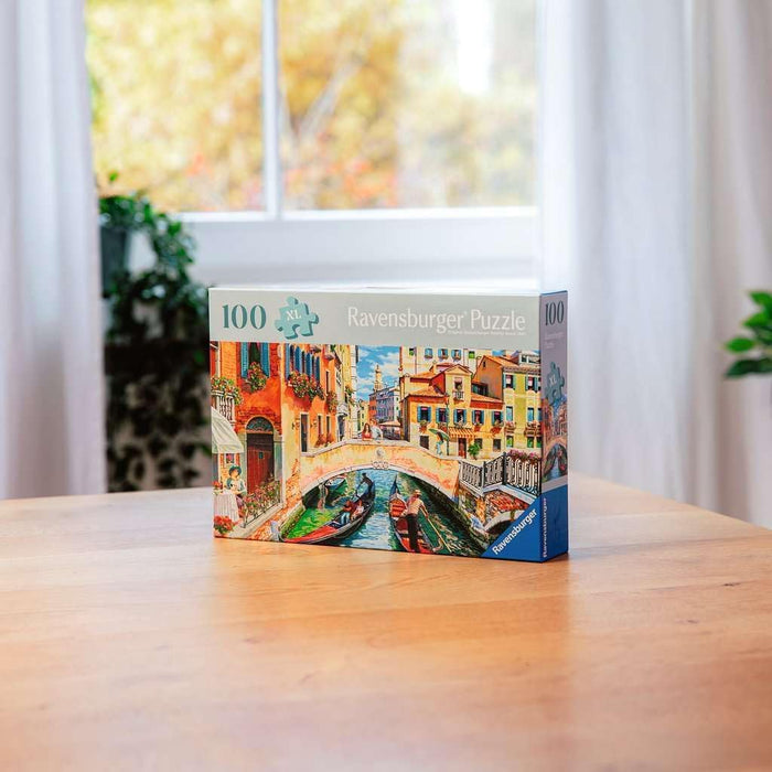 Ravensburger Puzzle 12001365 - Venedig - 100 Teile Venedig-Puzzle für ältere Menschen und Senioren, mit größeren, griffigen Puzzleteilen, großer Bildvorlage und mit stabiler Unterlage zum Puzzeln