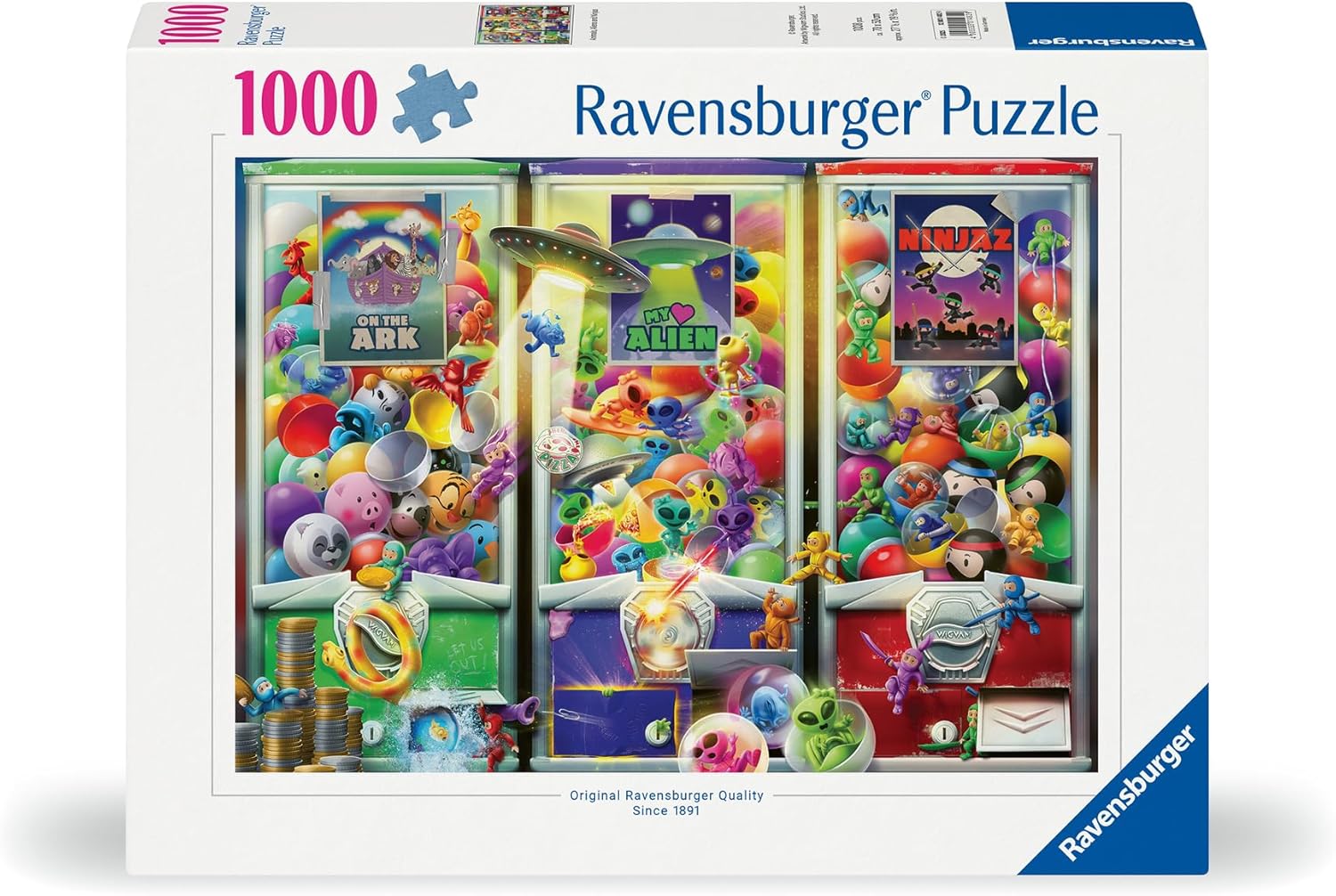 Ravensburger Dieren, buitenaardse wezens en ninja's 1000 stukjes legpuzzel | Premium puzzelervaring | Unieke en in elkaar grijpende pasvorm | Handgemaakte gereedschappen