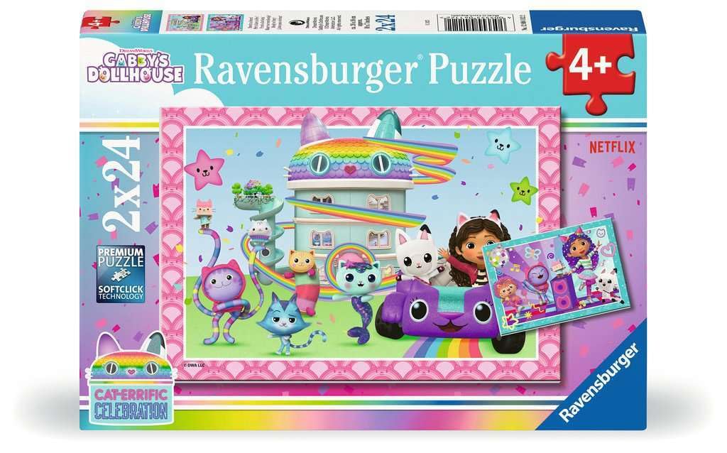 Ravensburger Puzzle: Gabby`S Dollhouse Celebration - Ready To Party! (2X24Pcs) (12004112)