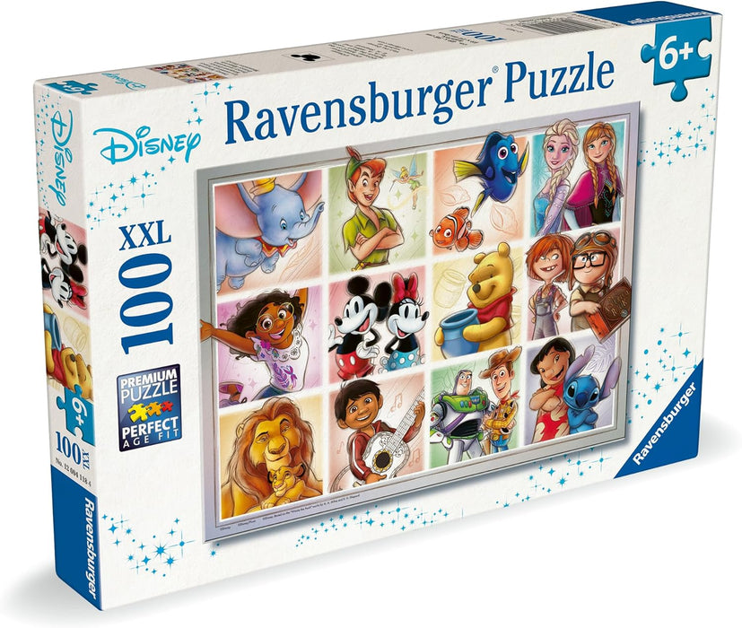 Ravensburger Kinderpuzzle - 12004118 Disney Multicharacter - Puzzle für Kinder ab 6 Jahren, mit 100 Teilen im XXL-Format
