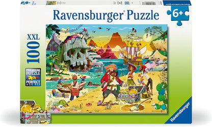 Ravensburger Pirate Treasure Island - 100 Piece Jigsaw Puzzles for Kids Age 6 Years Up - XXL Format