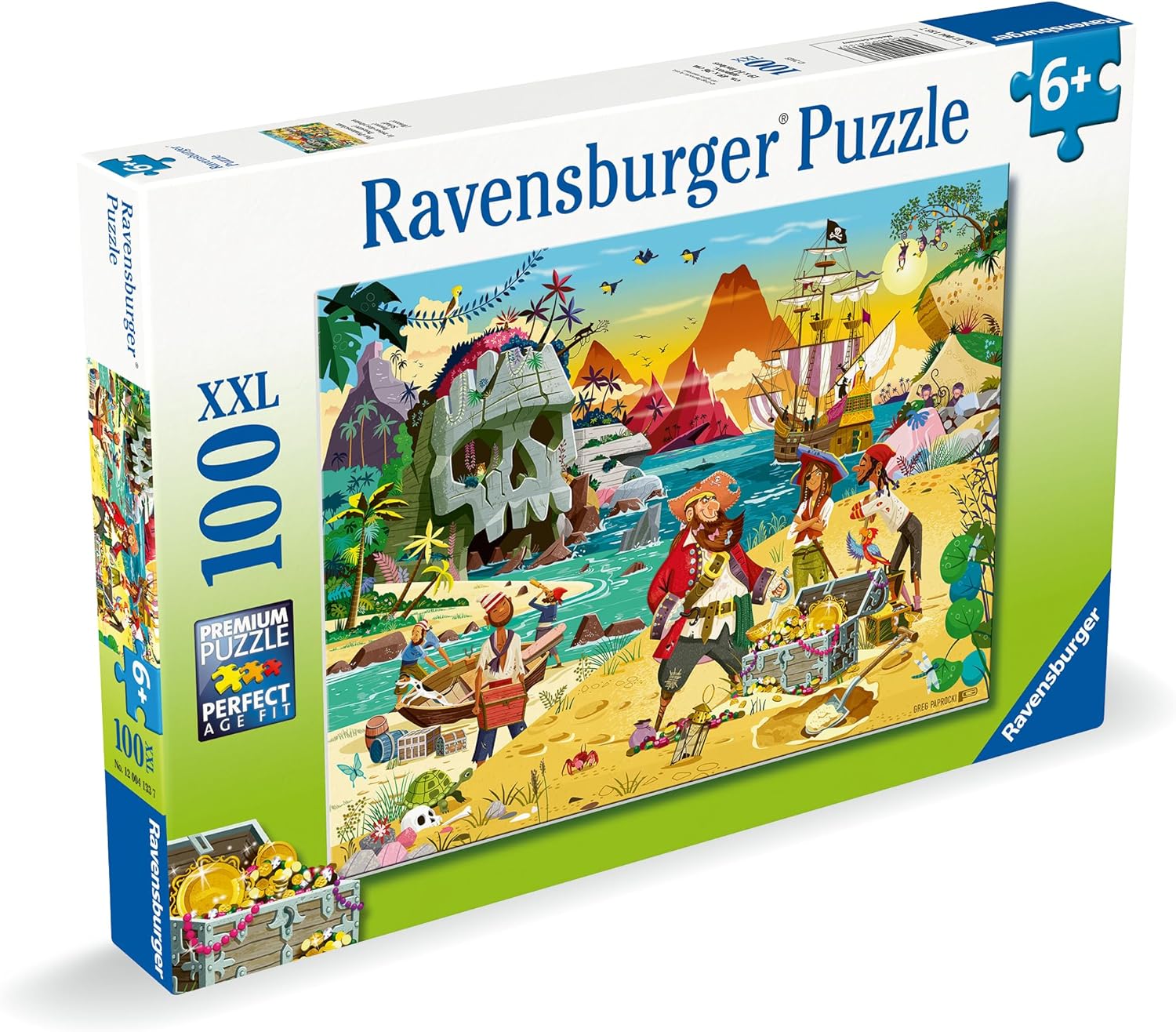 Ravensburger Pirate Treasure Island - 100 Piece Jigsaw Puzzles for Kids Age 6 Years Up - XXL Format