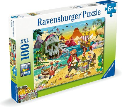 Ravensburger Pirate Treasure Island - 100 Piece Jigsaw Puzzles for Kids Age 6 Years Up - XXL Format