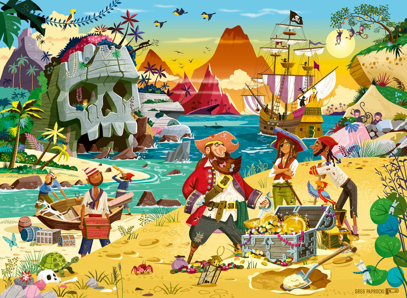Ravensburger Pirate Treasure Island - 100 Piece Jigsaw Puzzles for Kids Age 6 Years Up - XXL Format