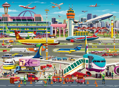Ravensburger Airport Central - 150 Piece Jigsaw Puzzle for Kids Age 7 Years Up - Aeroplanes & Aviation