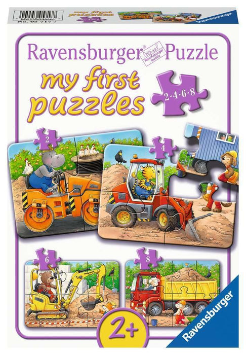 Ravensburger Kinderpuzzle - 05717 Tiere auf der Baustelle - 2,4,6,8 Teile my first puzzle für Kinder ab 2 Jahren