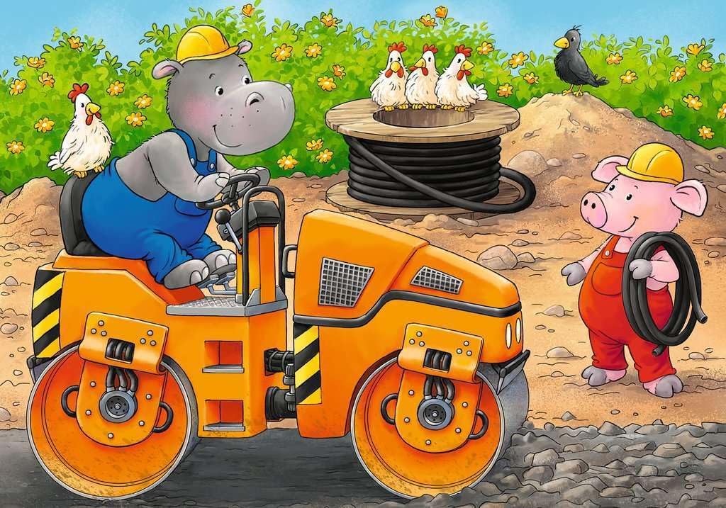 Ravensburger Kinderpuzzle - 05717 Tiere auf der Baustelle - 2,4,6,8 Teile my first puzzle für Kinder ab 2 Jahren