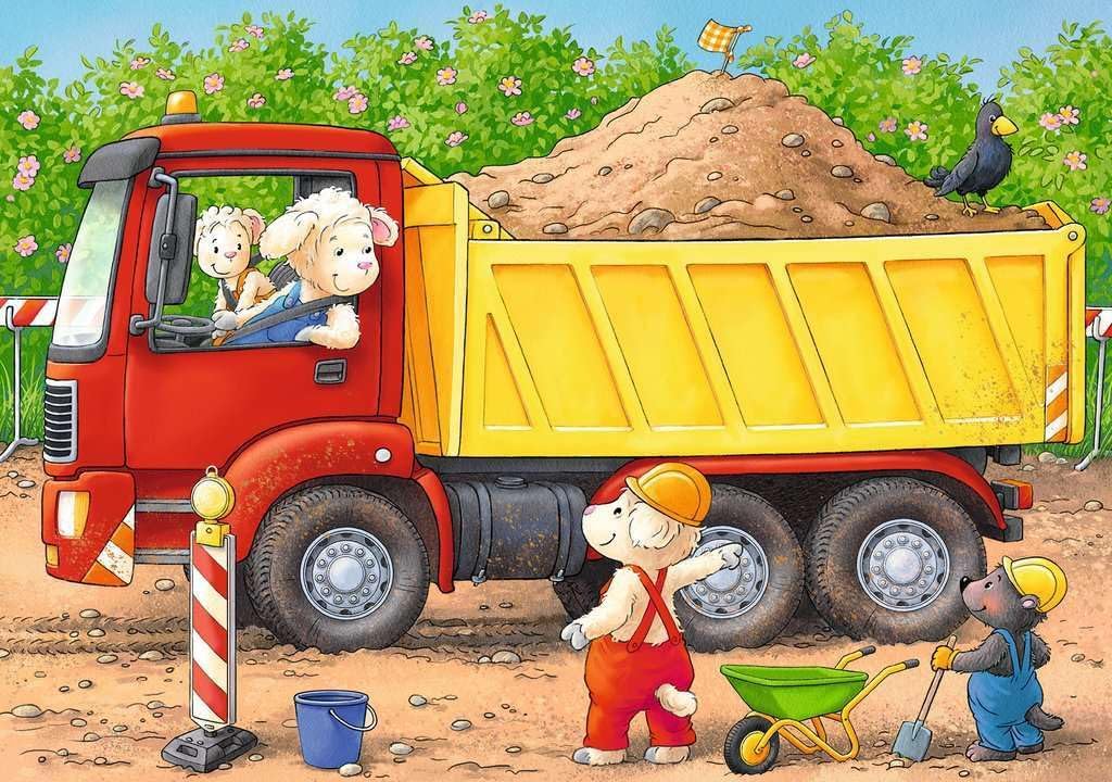 Ravensburger Kinderpuzzle - 05717 Tiere auf der Baustelle - 2,4,6,8 Teile my first puzzle für Kinder ab 2 Jahren