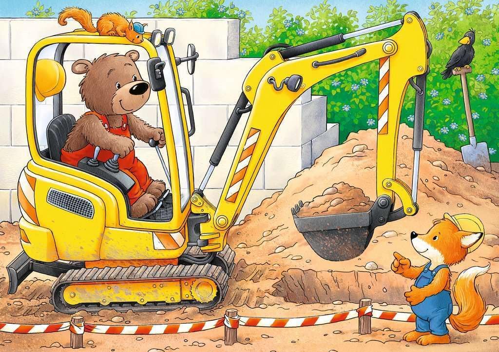 Ravensburger Kinderpuzzle - 05717 Tiere auf der Baustelle - 2,4,6,8 Teile my first puzzle für Kinder ab 2 Jahren