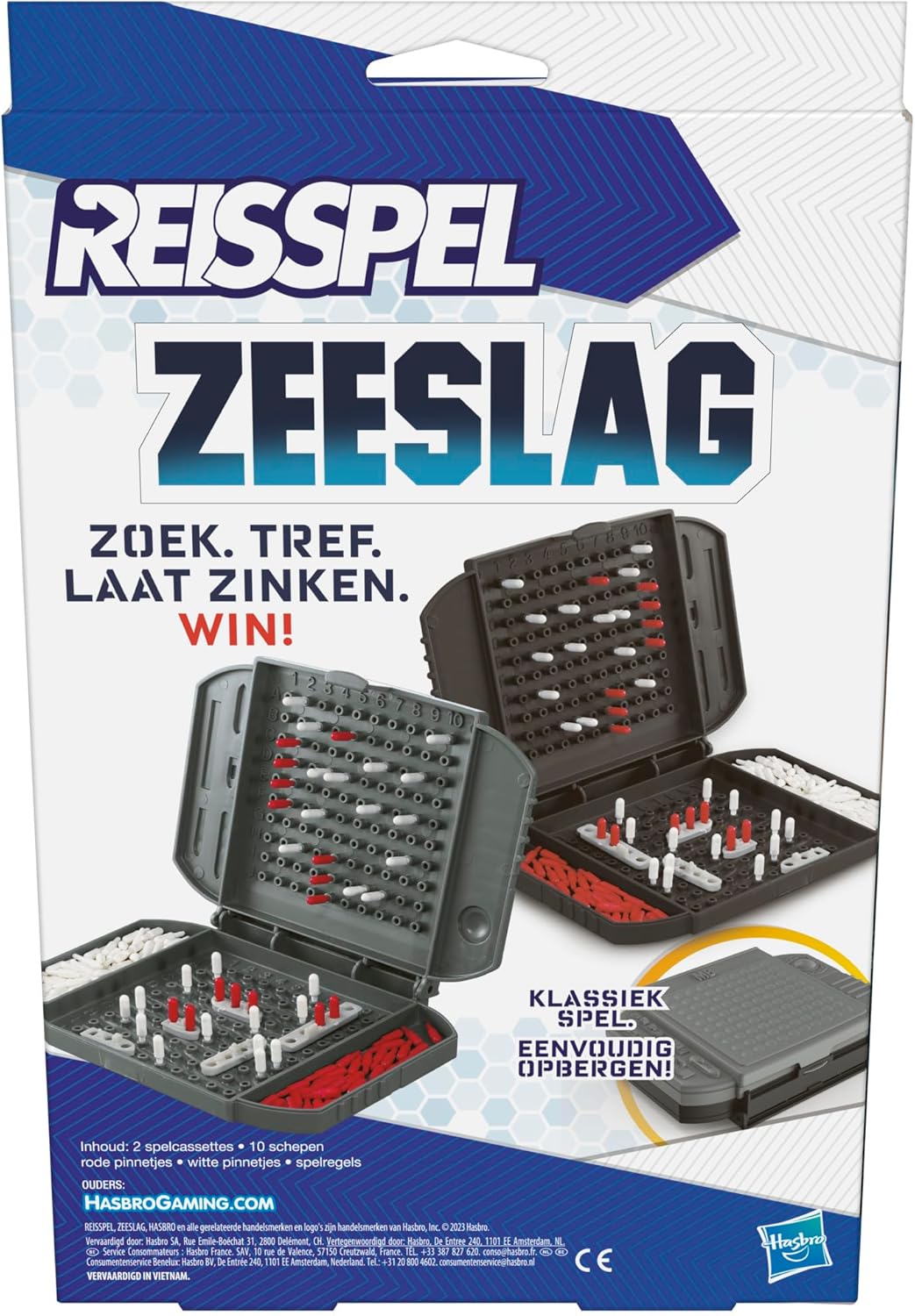 Hasbro Gaming Seeschlacht-Reisespiel, einfach zu tragen, Spiel für 2 Spieler, Reisespiel für Kinder - Niederländische Version