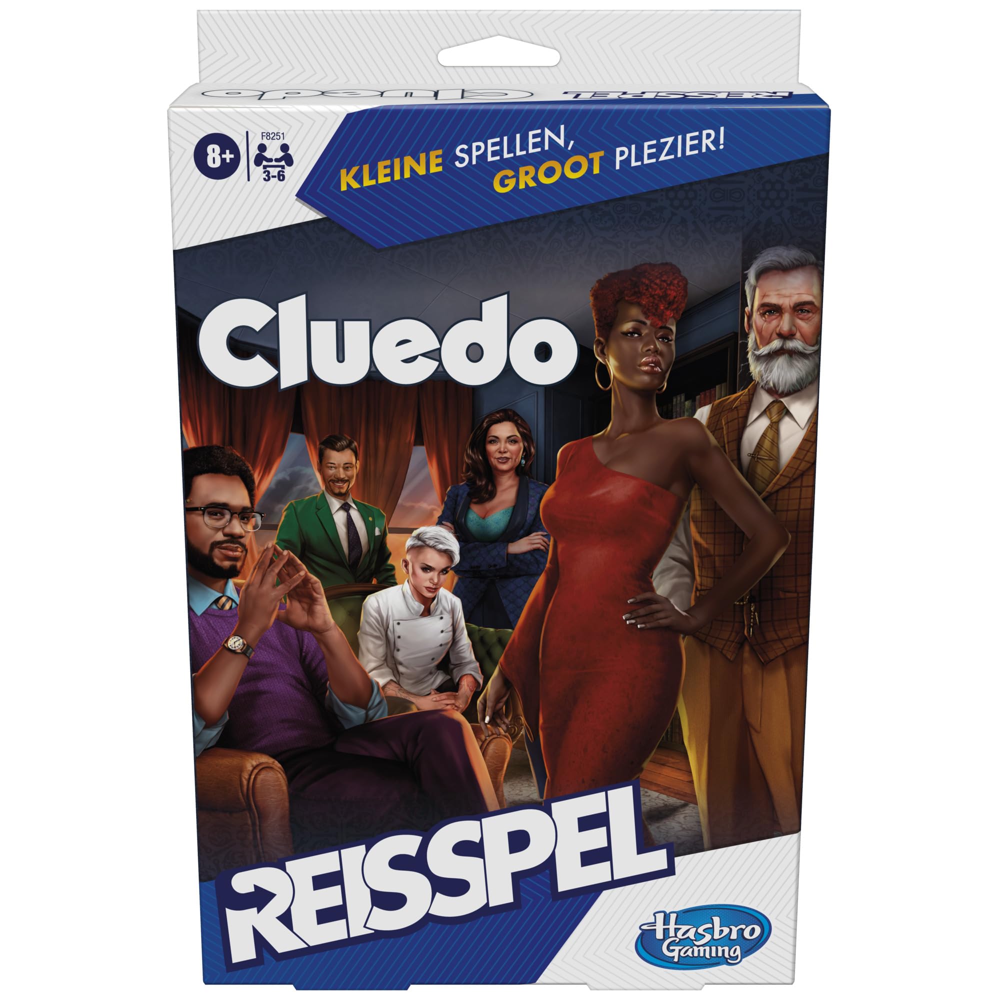 Cluedo Travel Edition, Tragbares Spiel für 3-6 Spieler, Reisespiel, Kinderspiel, ab 8 Jahren (niederländische Version
