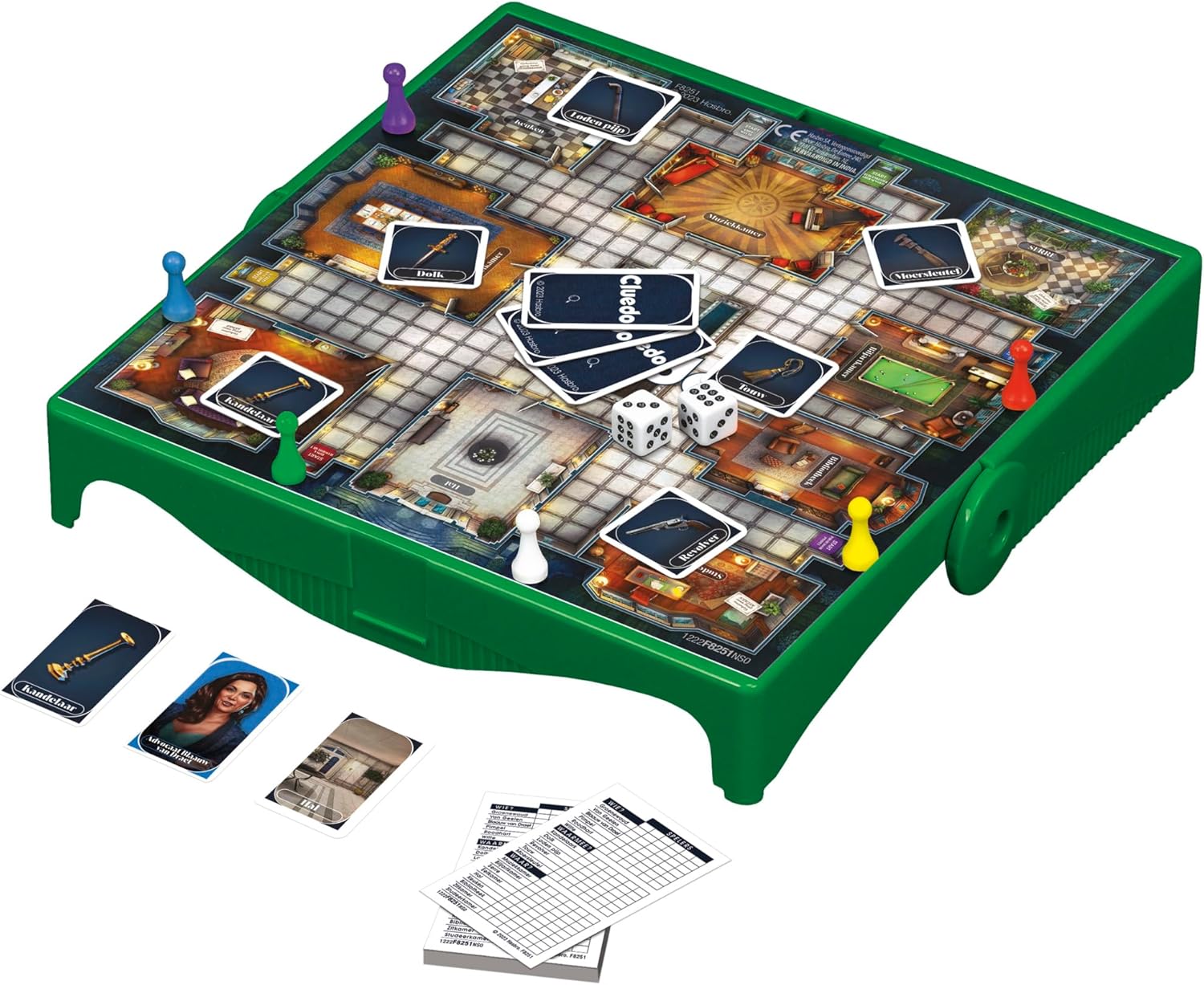 Cluedo Travel Edition, Tragbares Spiel für 3-6 Spieler, Reisespiel, Kinderspiel, ab 8 Jahren (niederländische Version