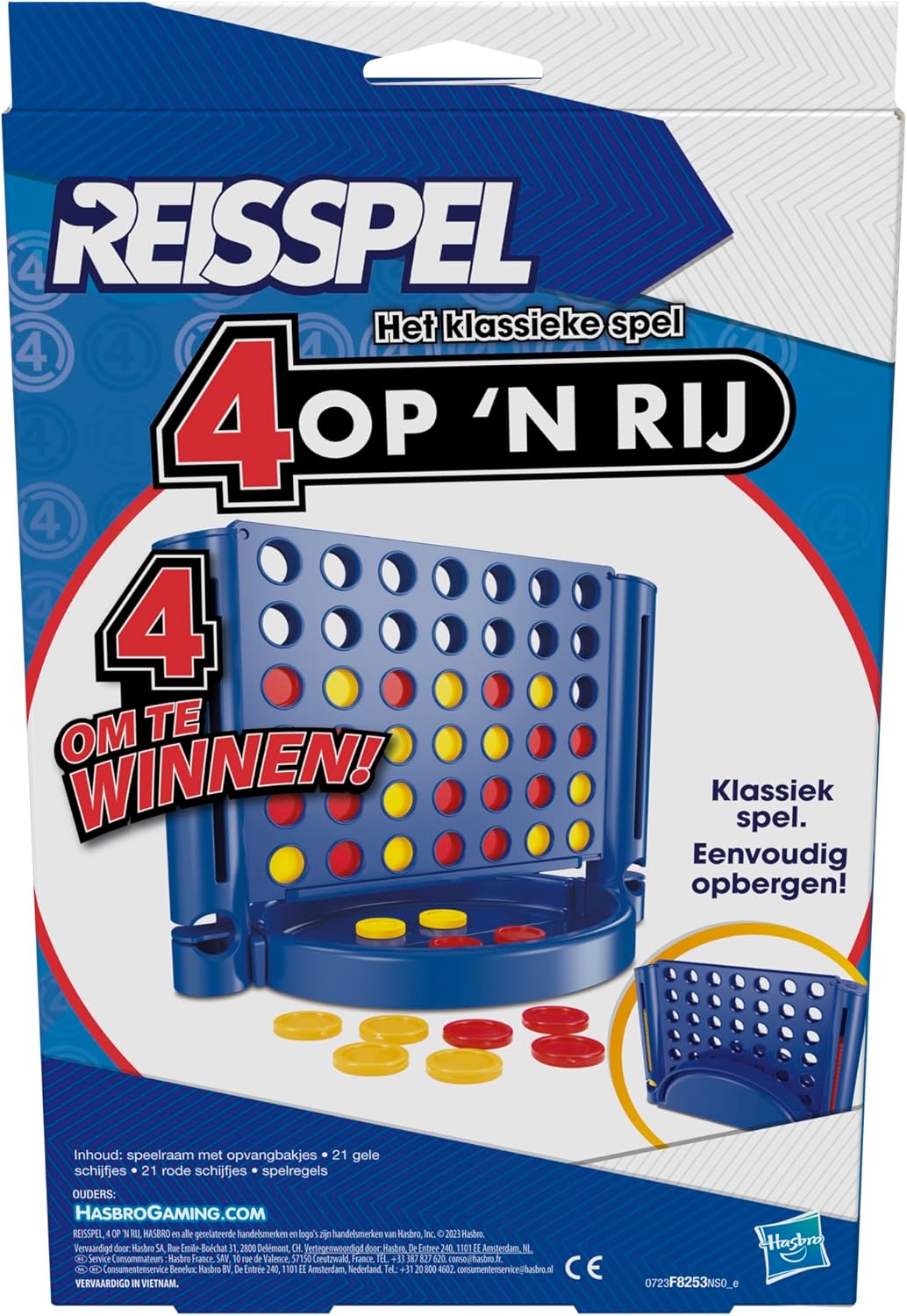 Power 4 Travel Edition, Tragbares Spiel für 2 Spieler, Reisespiel, ab 6 Jahren (niederländische Version