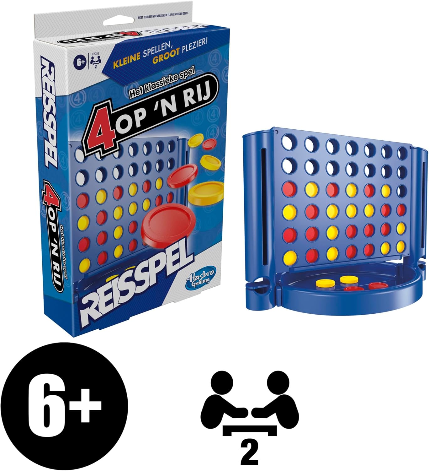 Power 4 Travel Edition, Tragbares Spiel für 2 Spieler, Reisespiel, ab 6 Jahren (niederländische Version