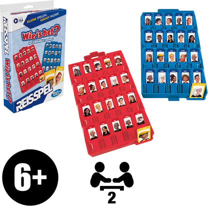 Wer ist das? Reiseausgabe, klassisches Ratespiel, Tragbares Spiel für 2 Spieler, Reisespiel für Kinder (niederländische Version