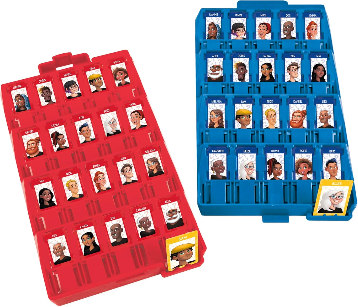Wer ist das? Reiseausgabe, klassisches Ratespiel, Tragbares Spiel für 2 Spieler, Reisespiel für Kinder (niederländische Version