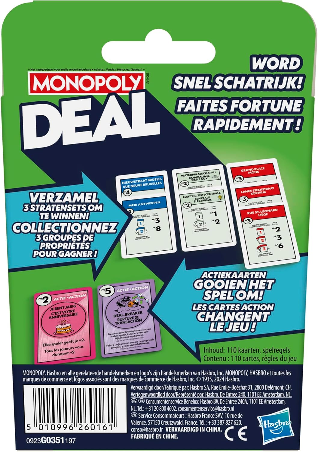 Hasbro Gaming Monopoly Deal Kartenspiel Französisch und Niederländisch