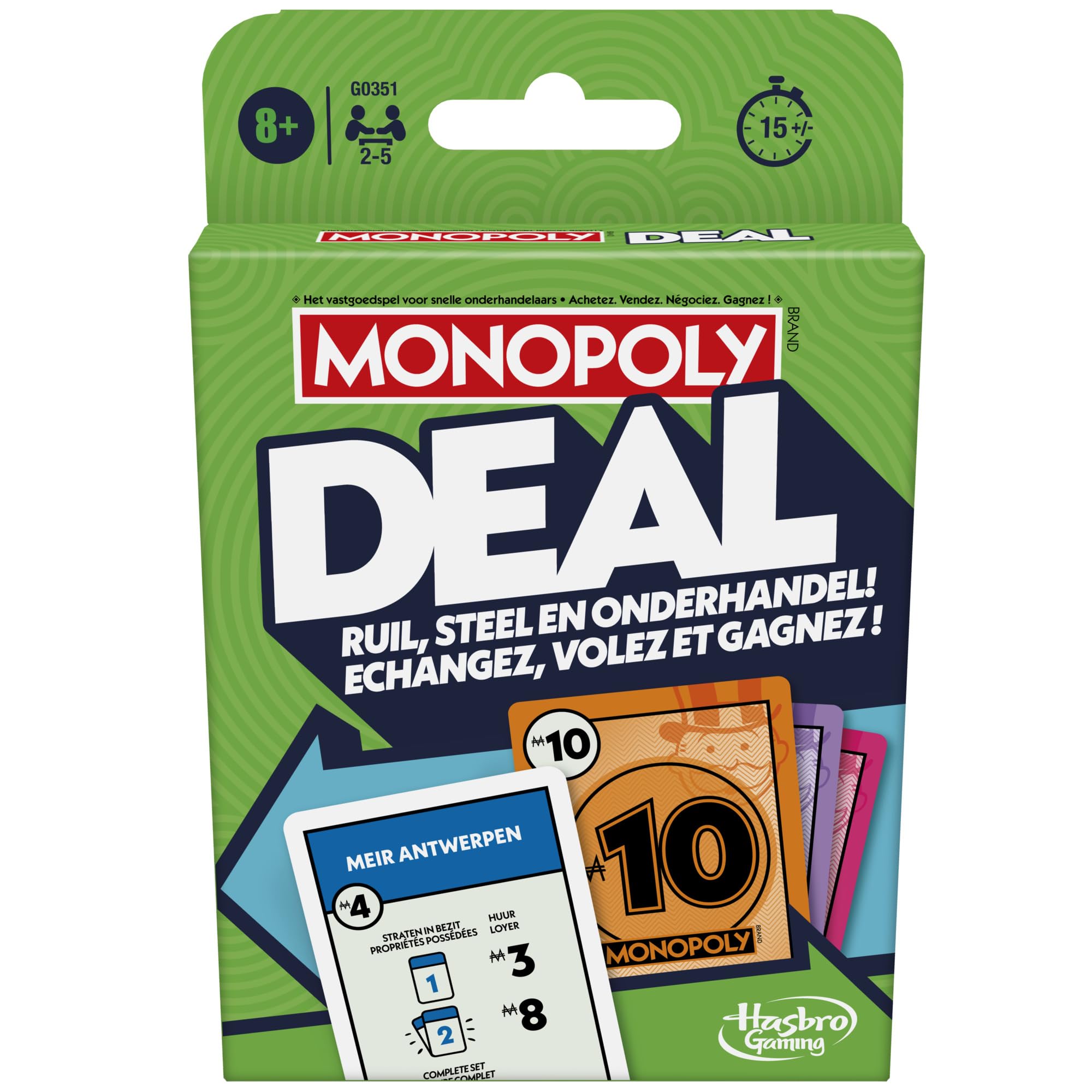 Hasbro Gaming Monopoly Deal Kartenspiel Französisch und Niederländisch