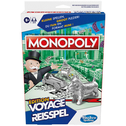 MONOPOLY TRAVEL Edition Tragbares Spiel für 2 bis 4 Spieler, Reisespiel für Kinder ab 6 Jahren - Französische Version