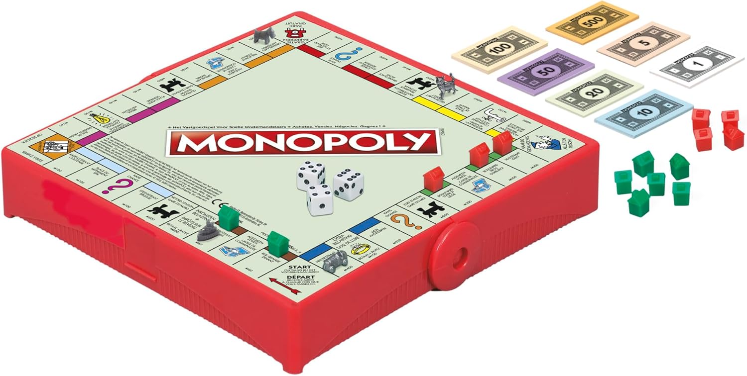 MONOPOLY TRAVEL Edition Tragbares Spiel für 2 bis 4 Spieler, Reisespiel für Kinder ab 6 Jahren - Französische Version