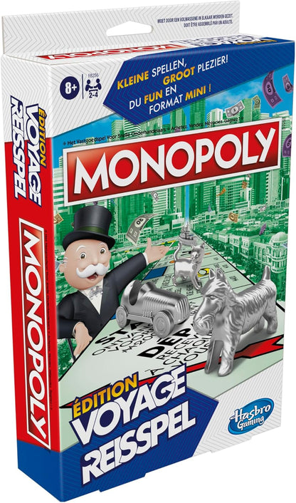MONOPOLY TRAVEL Edition Tragbares Spiel für 2 bis 4 Spieler, Reisespiel für Kinder ab 6 Jahren - Französische Version